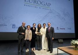 Enrique Larumbe (Eurogap), Ruth Mozo (Getariako Txakolina), Aitziber Larumbe (Eurogap), Itziar Eizagirre (Getariako Txakolina) y Jesús Alaba (Eurogap).