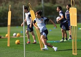 Take Kubo, este jueves en Zubieta.