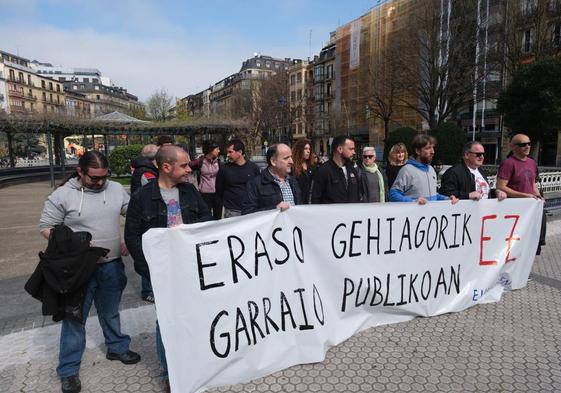Manifestación d elos trabajadores de Euskotren.
