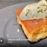 Receta de torrija de sobao con chantilly