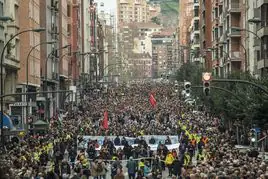 Un momento de la manifestación convocada por Sare en enero pasado en Bilbao
