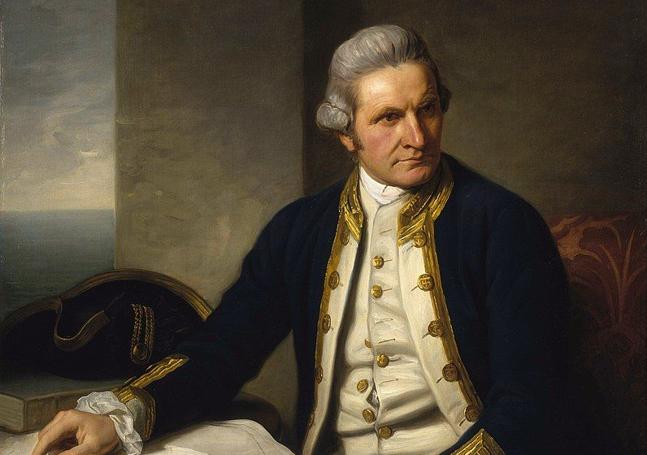 Retrato oficial de James Cook por sir Nathaniel Dance-Holland (c. 1775).