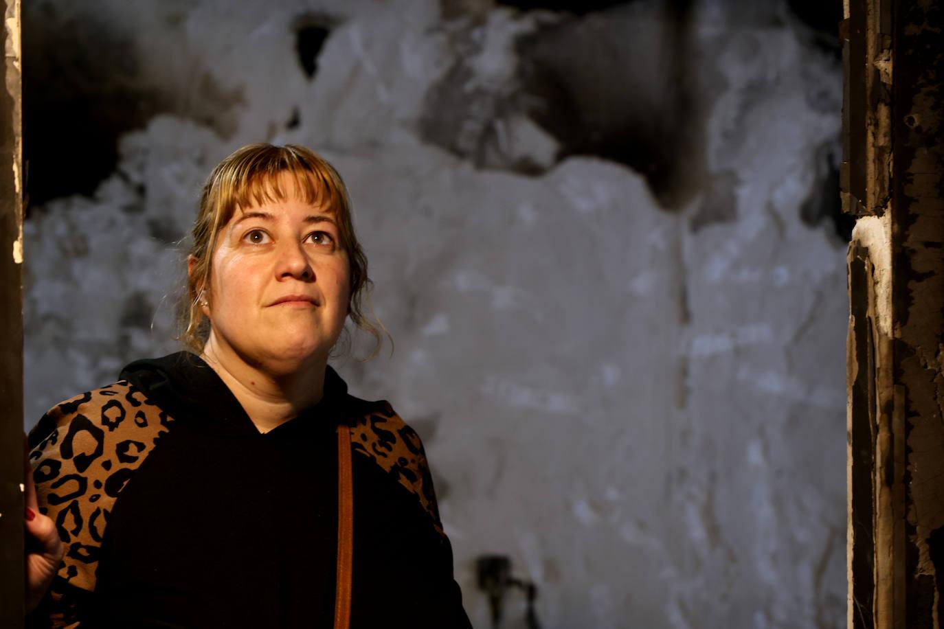 Así ha quedado la vivienda de Begoña Santos en Errenteria tras el incendio