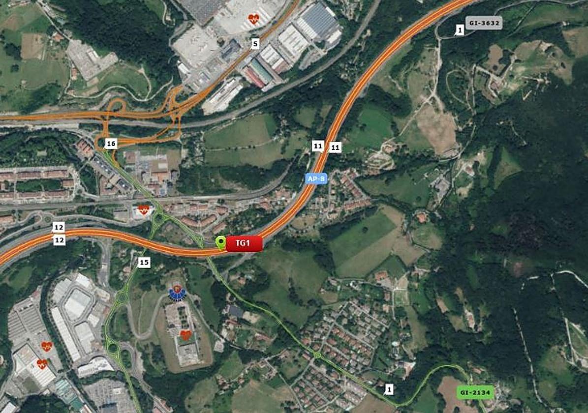 Un herido en un accidente en la AP-8 en Oiartzun que ha provocado retenciones