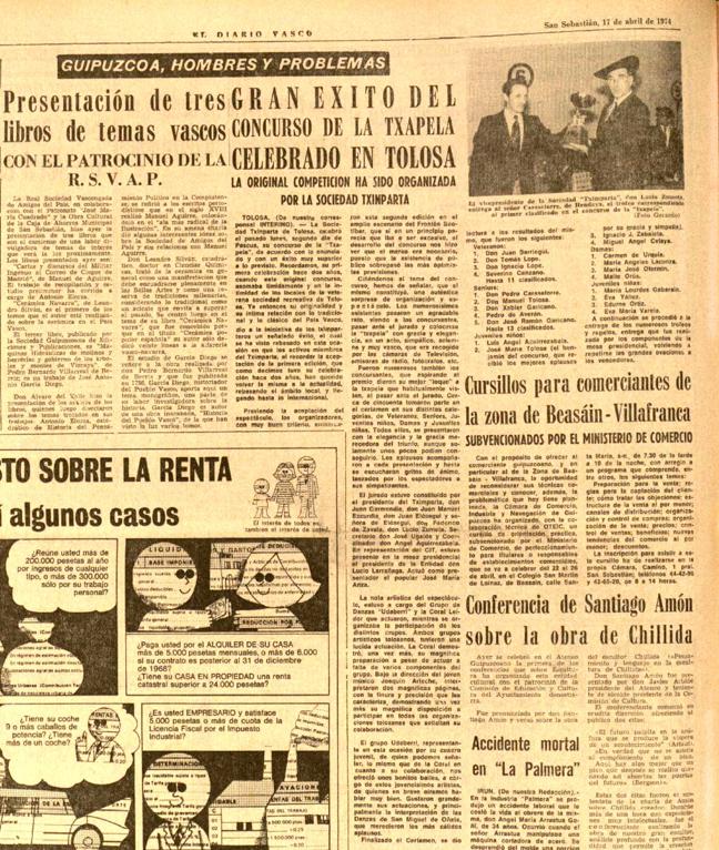 Artículo completo publicado el 17 de abril de 1974 en EL DIARIO VASCO.