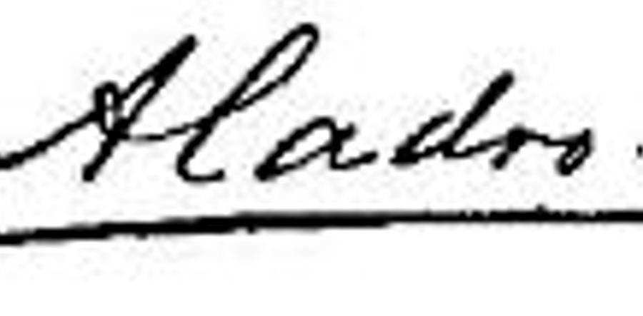 Firma de Juan Pedro Aladro.