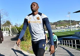 Hamari Traoré durante un entrenamiento en Zubieta