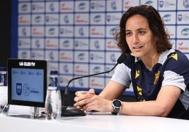 Natalia Arroyo, en su comparecencia de este viernes ante los medios en Zubieta.