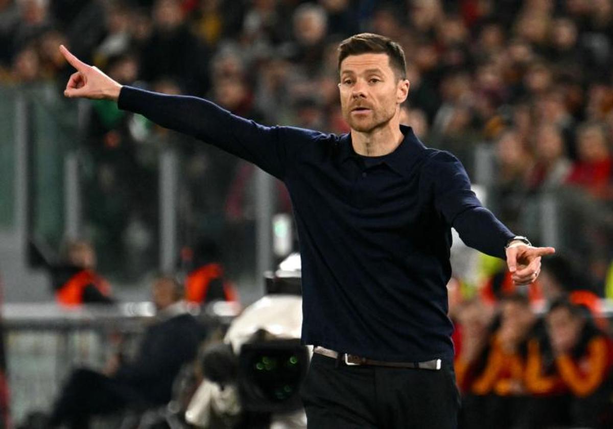 Xabi Alonso, ayer en el partido ante la Roma