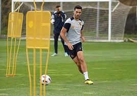 Merino en el entrenamiento de este miércoles en Zubieta.
