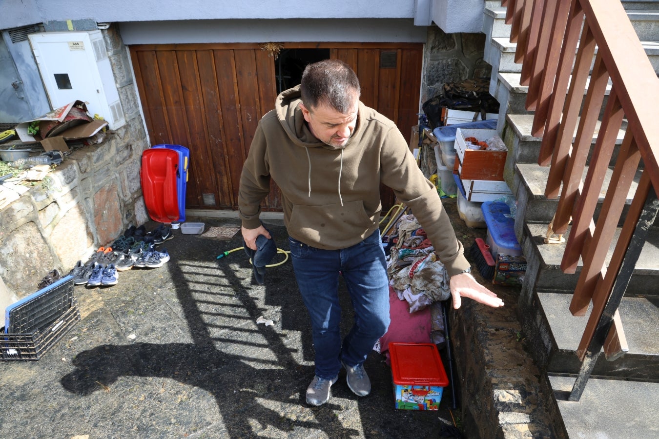 Barro y más barro en Lazkao