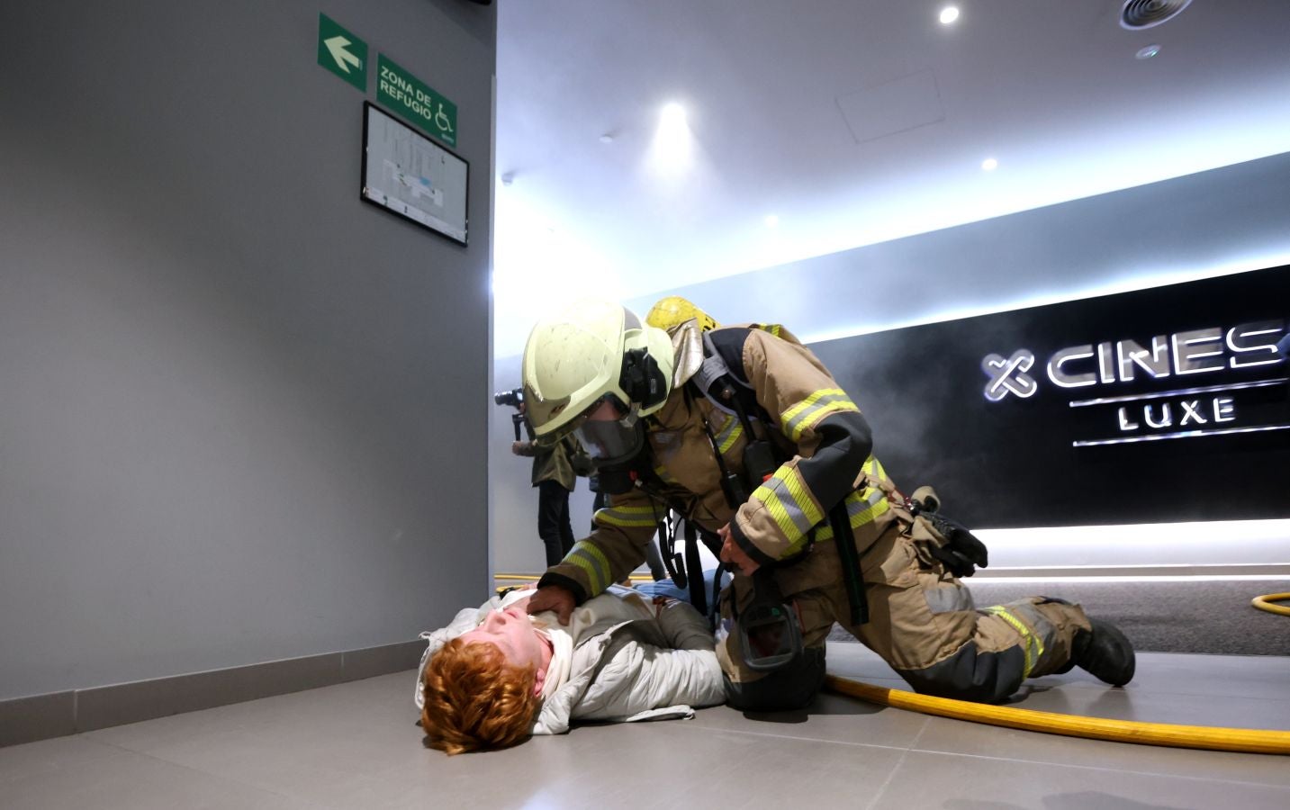 Los cines de Garbera, escenario de un simulacro