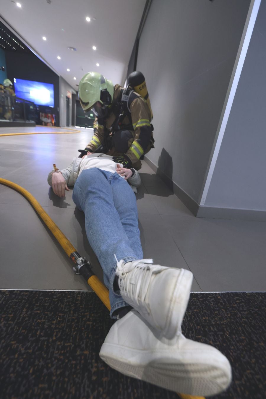 Los cines de Garbera, escenario de un simulacro