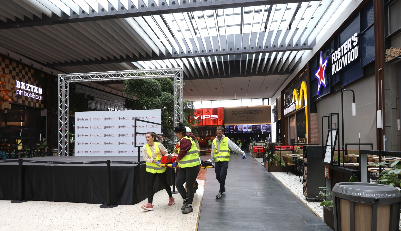 Los cines de Garbera, escenario de un simulacro