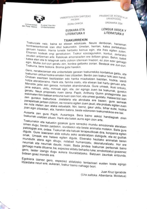 Imagen - Examen de Euskera.