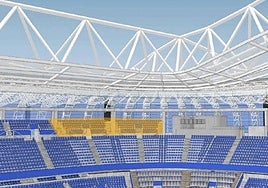 Montaje de la intervención que se va a llevar a cabo en la esquina orientada al Velódromo.