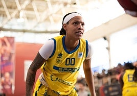 Delicia Washington, en un partido con el Gran Canaria.