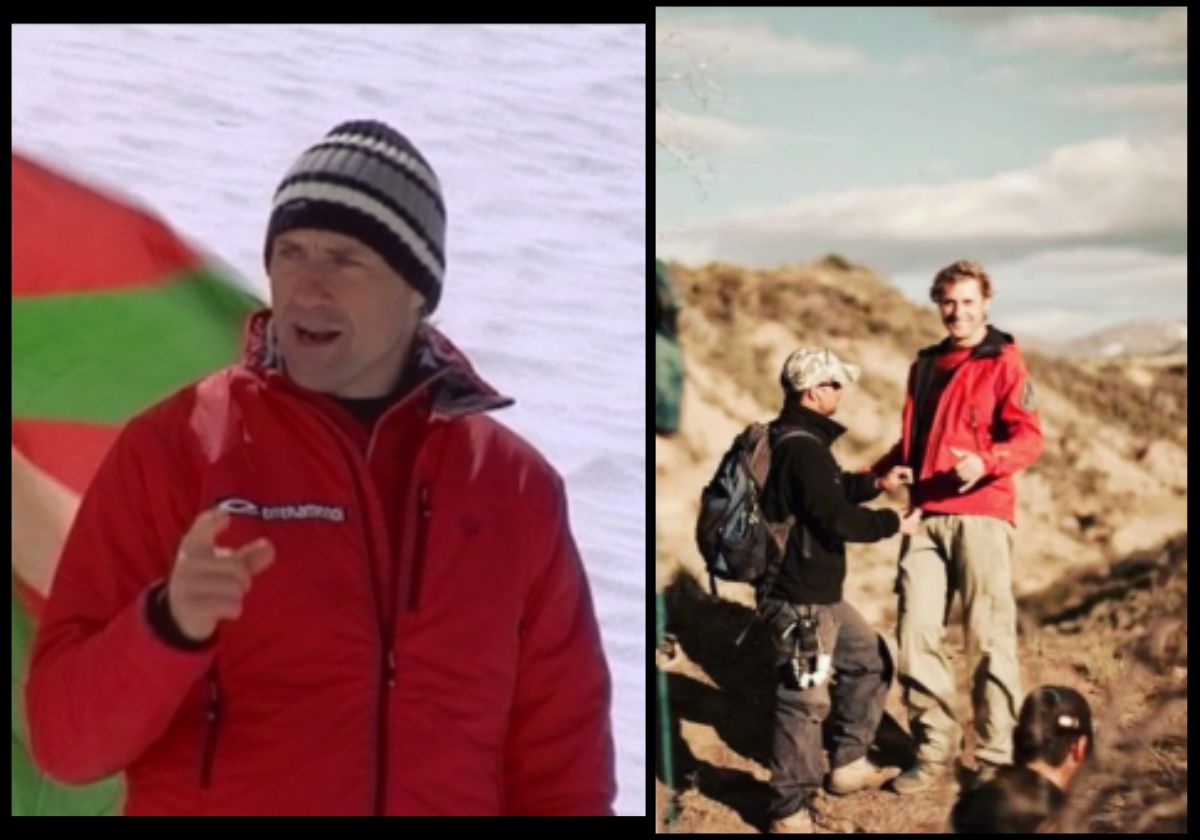 Julian Iantzi, en una imagen de archivo (izquierda) y la que ha compartido de un rodaje antiguo de El Conquis.