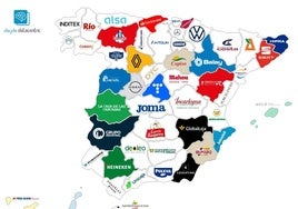 Mapa de las empresas más grandes en cada territorio.