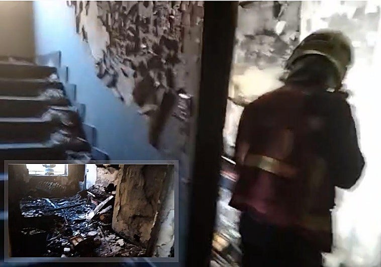 Imágenes grabadas por un vecino tras acceder al edificio dañado.