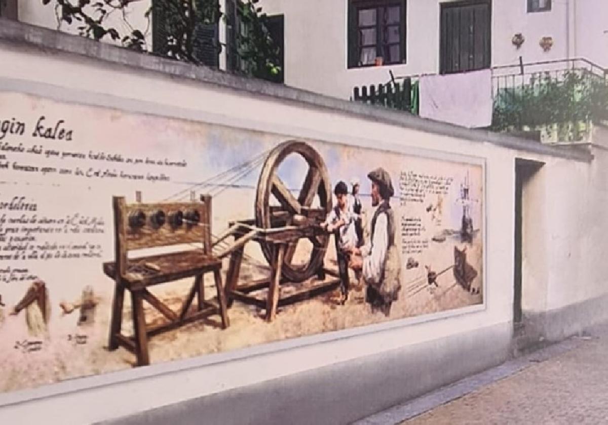 Montaje que muestra el aspecto que tendrá el mural realizado por Haitz-Haundi y que se inaugurará hoy.