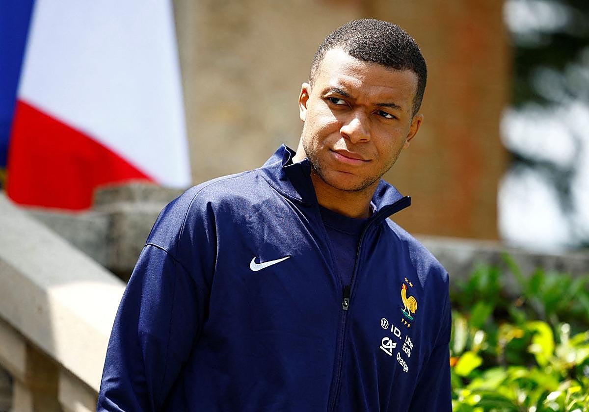 Kylian Mbappé en la concentración de la selección francesa.