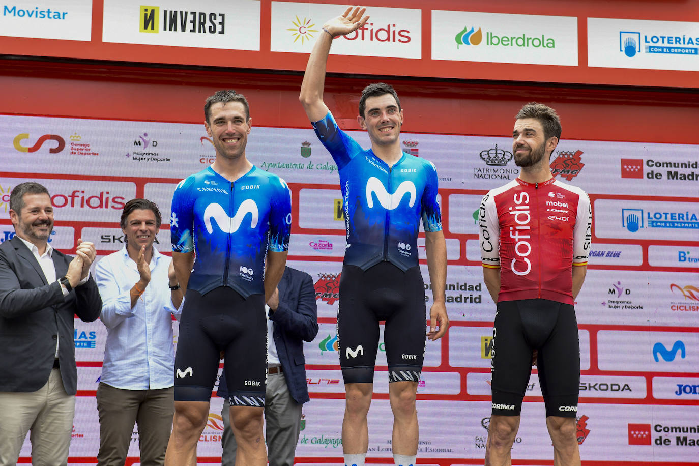 Oier Lazkano y Álex Aranburu, en el podio del Campeonato de España celebrado el domingo.