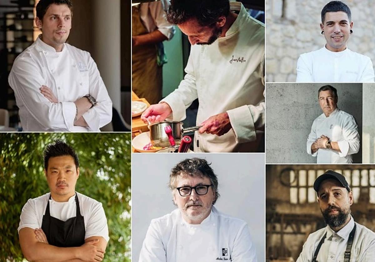 Fabien Ferré, Andrew Wong, José Avillez, Andoni Luis Aduriz, Julen Baz, Joan Roca y Edorta Lamo.