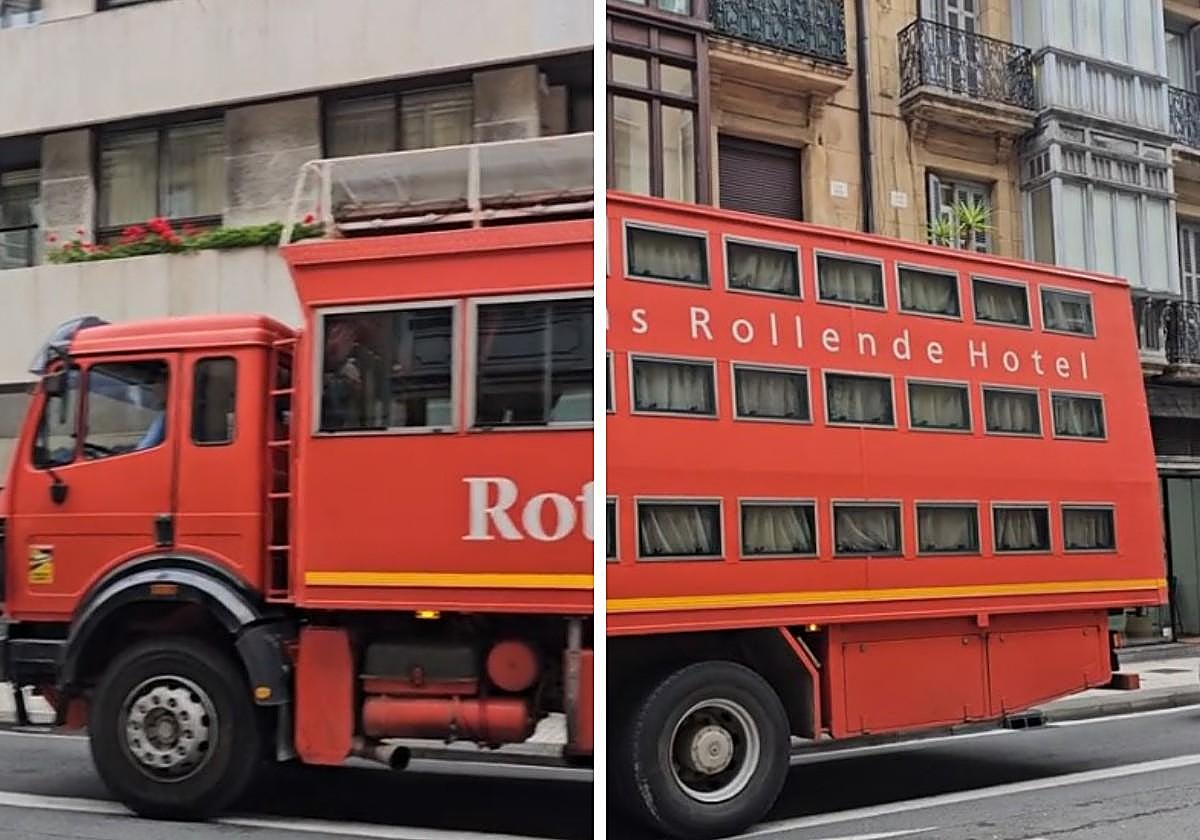 El autobús hotel de Rotel Tours, en San Sebastián.