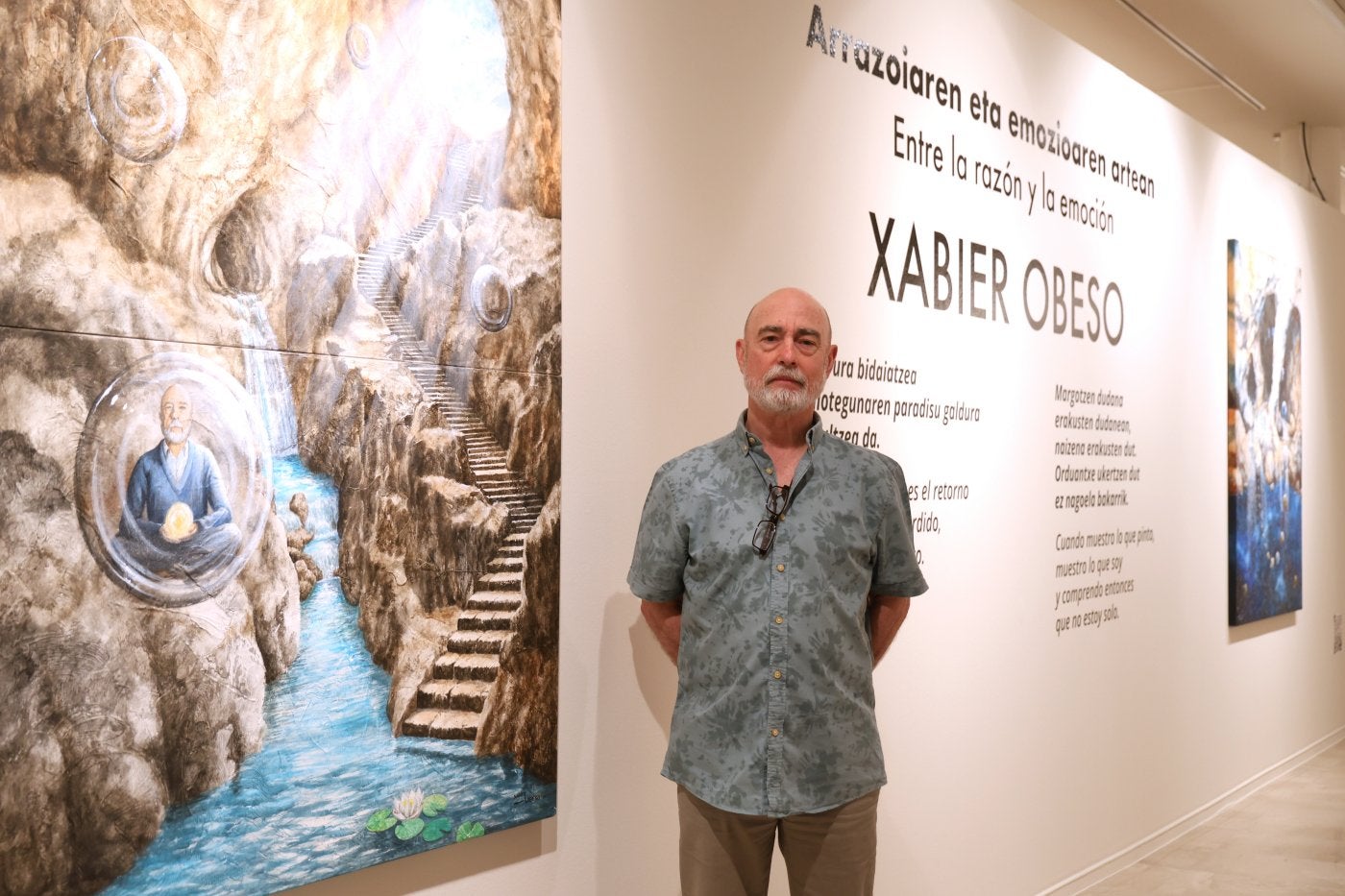 Xabier Obeso ayer en la presentación de su exposición 'Entre la razón y la emoción'.