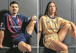 Sergio Álvarez luciendo la primera equipación y Ane Campos con la segunda.