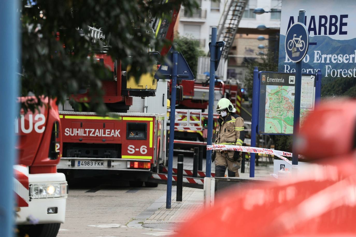 Las imágenes del incendio de Errenteria