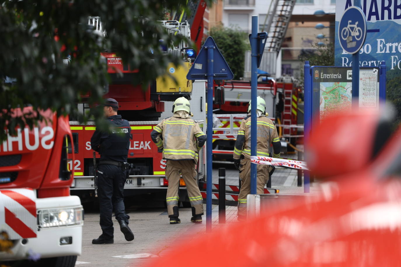 Las imágenes del incendio de Errenteria