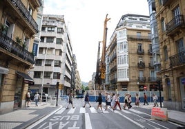 Obras del Topo entre la calle Easo y San Martín.