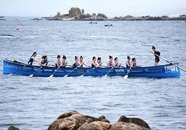 La 'Zerkausia' del TAK-Oria, durante la disputa de una de las regatas de Galicia el pasado fin de semana.