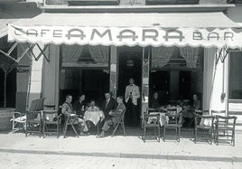 Fachada del Bar Amara, en el barrio de Amara (1946).