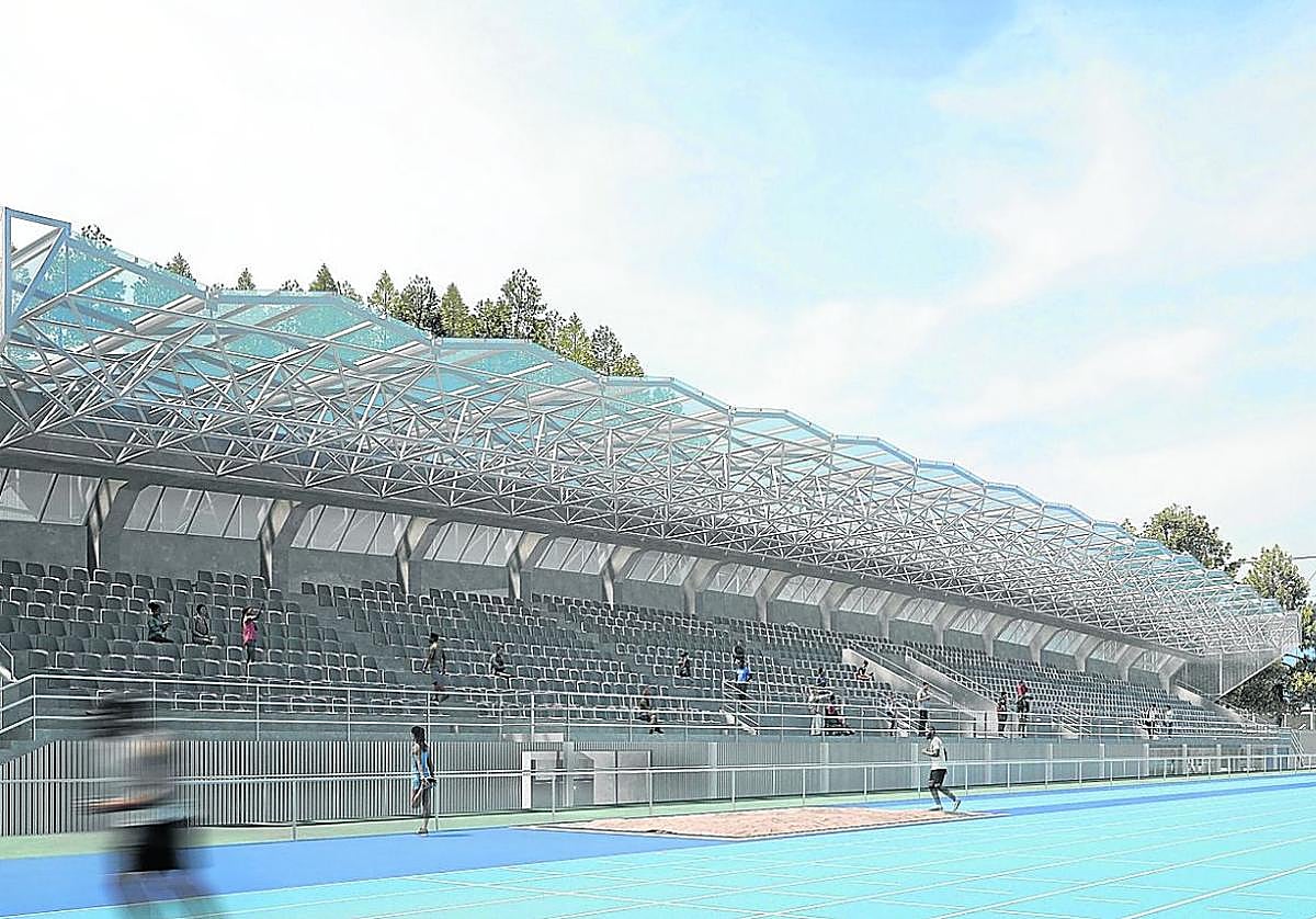 Inforgafía de la nueva pista de atletismo del Miniestadio de Anoeta.