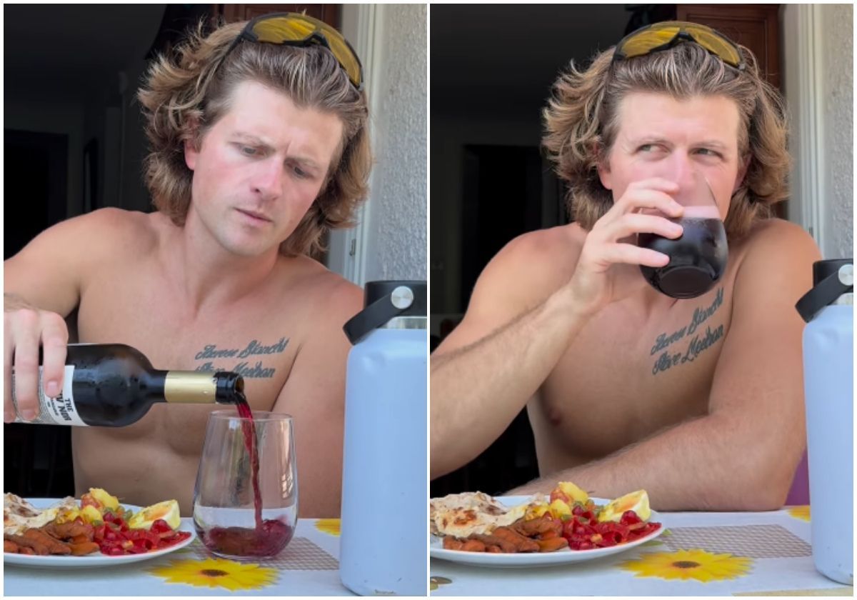 Marta Bustos Góngora graba a su marido probando el kalimotxo por primera vez.