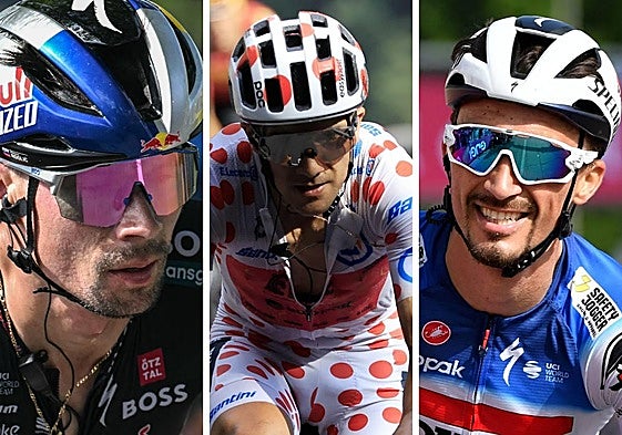 Roglic, Carapaz y Alaphilippe, tres de los grandes favoritos a ganar la Clásica San Sebastián.