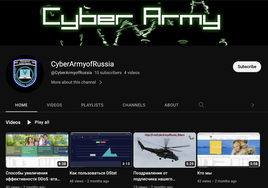 Canal de YouTube de CyberArmyofRussia, uno de los grupos hacktivistas prorrusos más activos en los ataques de denegación de servicios.