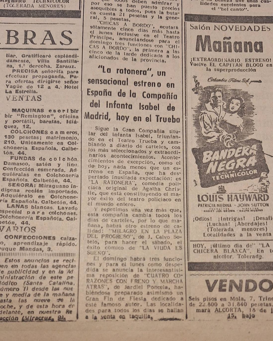 Imagen - La crónica de DV que recogía el estreno de la función en 1954.
