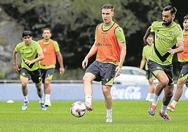 Turrientes, durante un entrenamiento en Zubieta