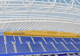 Fotomontaje de cómo quedará una de las tribunas centrales tras la ampliación de asientos en la parte superior.