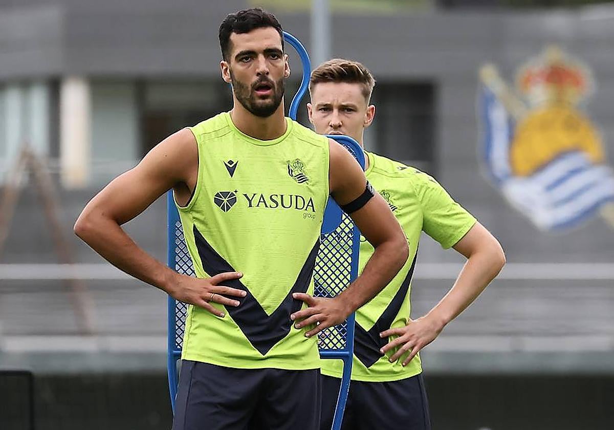 Mikel Merino, en Zubieta durante el entrenamiento del miércoles