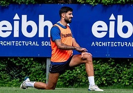 Berrocal durante un entrenamiento en Atxabalpe.