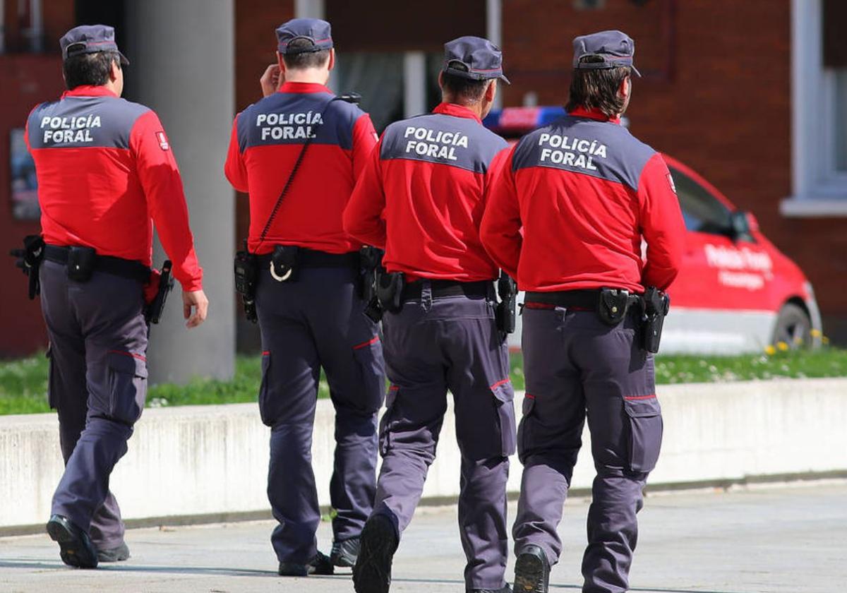 Varios agentes de la Policía Foral de Navarra.