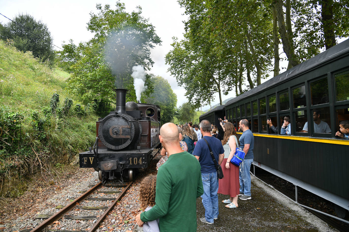 Las mejores imágenes del recorrido del tren de vapor entre Azpeitia y Lasao