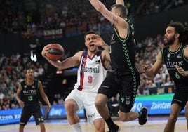 Partido entre el Bilbao Basket y Baskonia, celebrado en marzo.