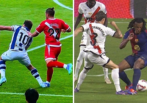 Pisotón del Pacha Espino a Oyarzabal en la primera jornada de liga; y pisotón de Kounde a Chavarria en la jornada de ayer.