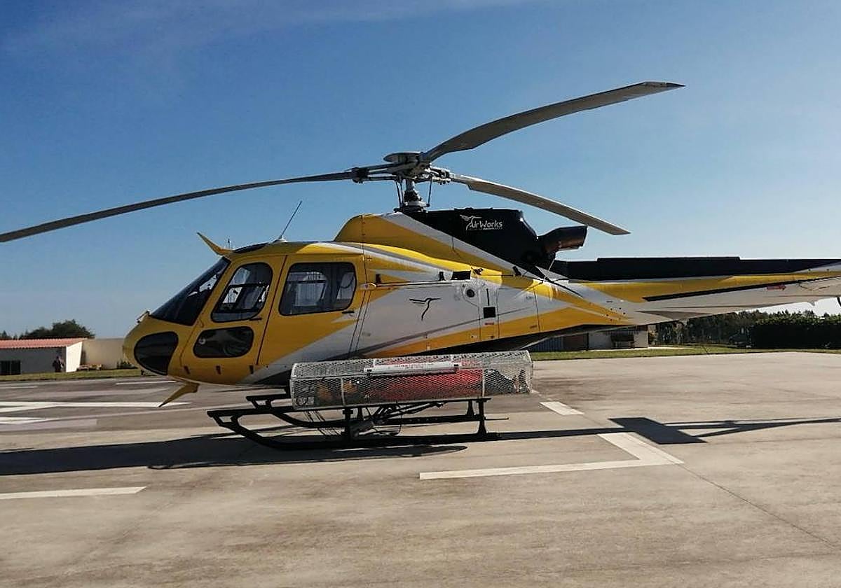 El helicóptero arrendado por el Gobierno Vasco para la extinción de incendios.